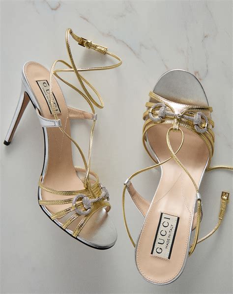 silver gucci sandals|Gucci gold heeled sandals.